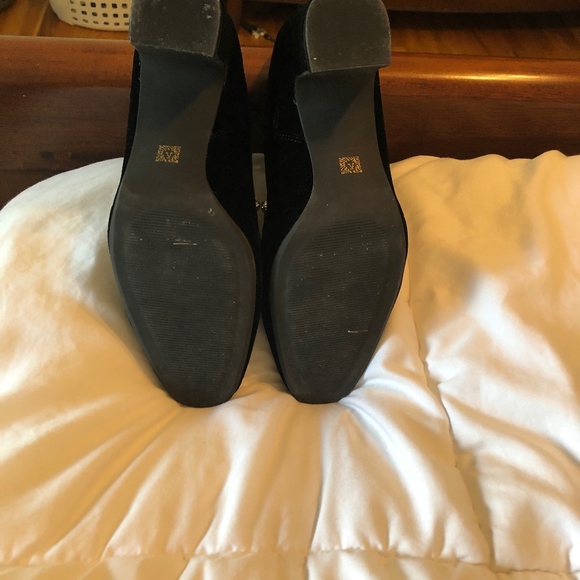 Anne Klein Black Velvet Booties with Beading - Picture 4 of 4